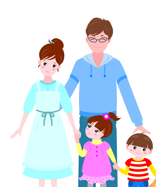 Vector Happy family together design elements 05 together happy family elements element   