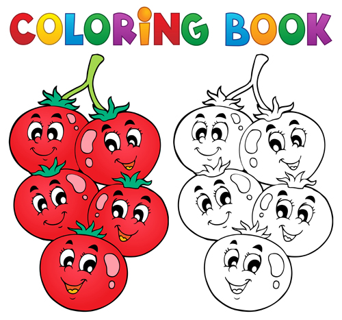 Coloring book vector set 02 coloring book   