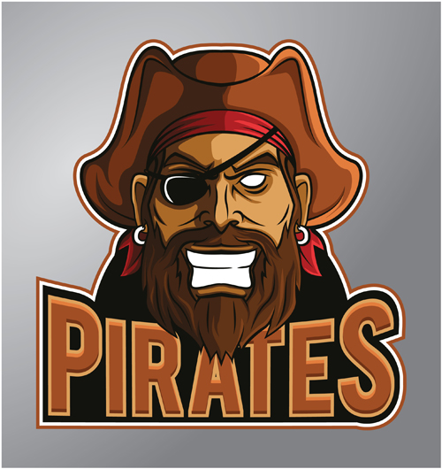Retro pirates logo vector 02 Retro font pirates logo   