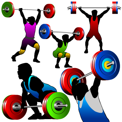 Weightlifting silhouettes vector weightlifting silhouettes silhouette   