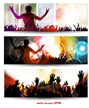 Music party creative banner vector graphics 05 vector graphics vector graphic party creative banners banner   