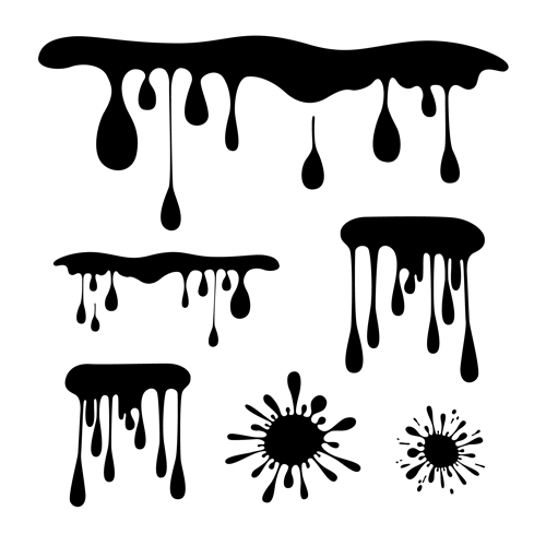 Paint drop black vector material paint drop black   