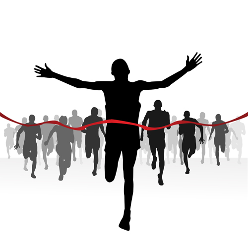 Set of Running elements people silhouette vector 04 silhouette running people elements element   