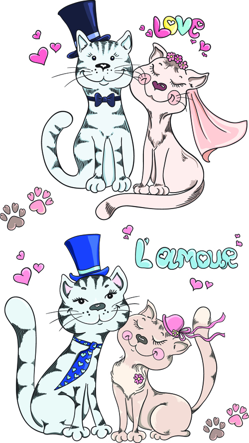 Romantic cat creative vector romantic creative cat   