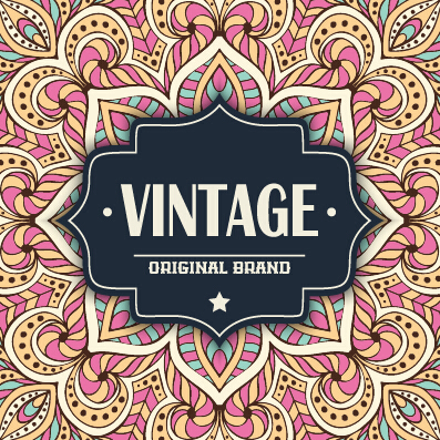 Vintage frame with ethnic pattern vector backgrounds 14 vintage pattern ethnic background   