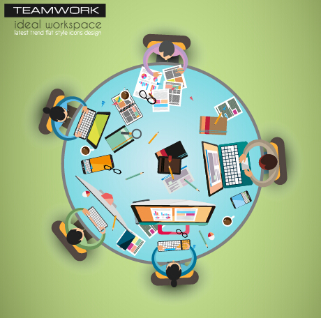 Team teamwork business template vector set 01 teamwork team business template business   