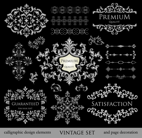 Vintage page decoration design elements vector vintage page design elements decoration   