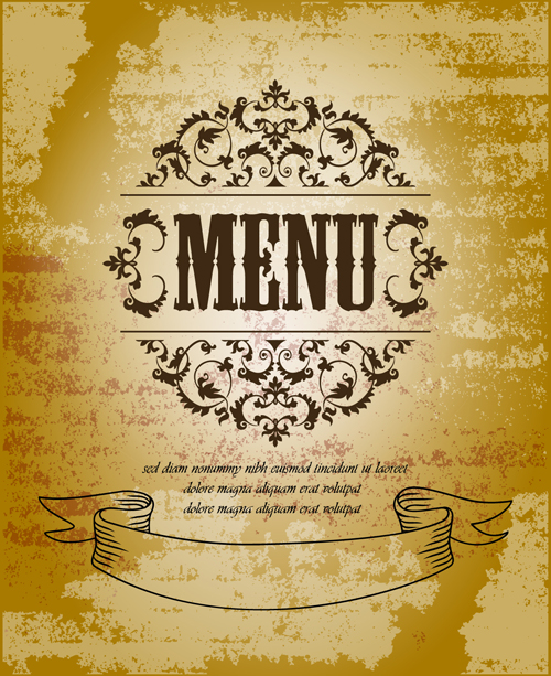 Vintage menu with grunge background vector vintage menu grunge background vector background   