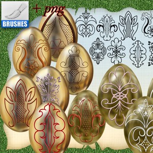 Easter Decorations for Eggs photoshop eggs easter decorations brushes   
