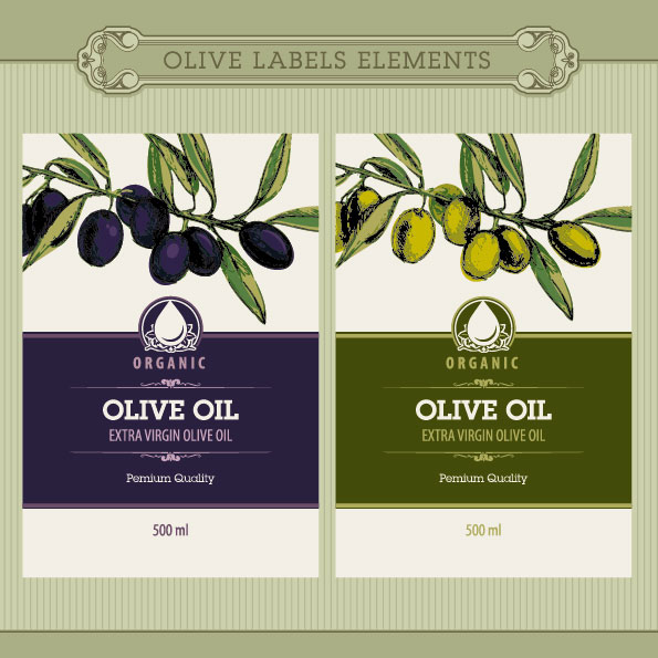 Set of olive oil label Stickers vector 01 stickers sticker olive oil label   