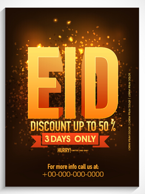 Eid special offer sale flyer vector set 01 special sale offer flyer Eid   