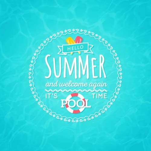 Sea with summer holiday round frame background vector summer sea holiday frame   