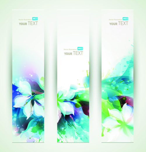 Abstract blue flowers vector banner flowers flower banner abstract   