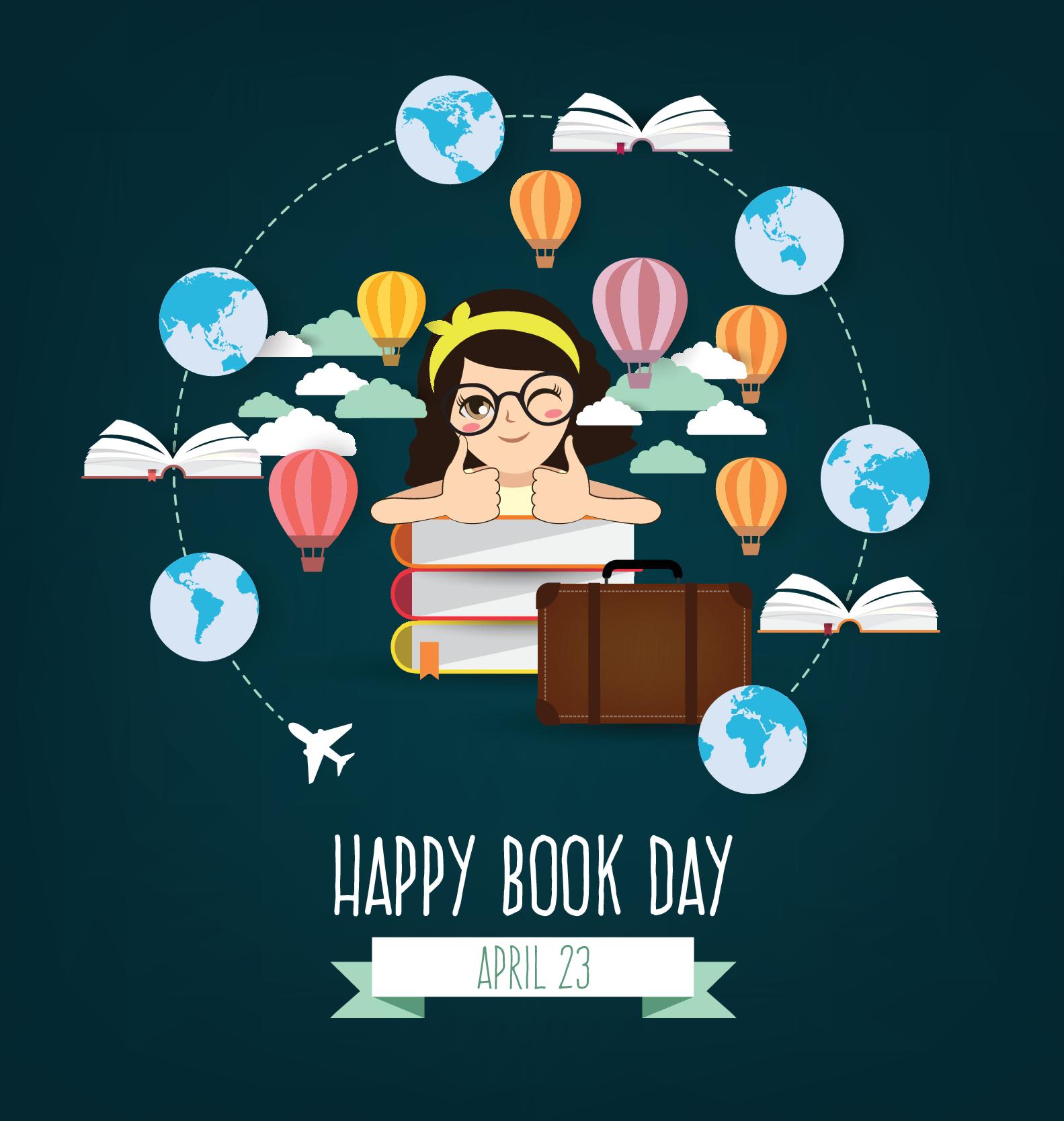 April 23 happy book day vector design 05 happy book April 23   