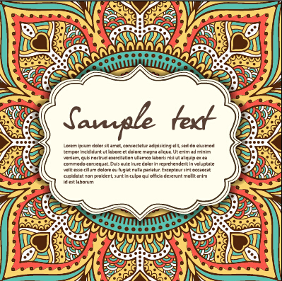 Vintage frame with ethnic pattern vector backgrounds 18 vintage pattern frame ethnic backgrounds background   