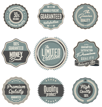 Quality label with badge vintage style vector 09 Vintage Style vintage quality label badge   