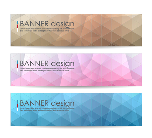 Polygonal modern banner vector set 04 polygonal modern banner   