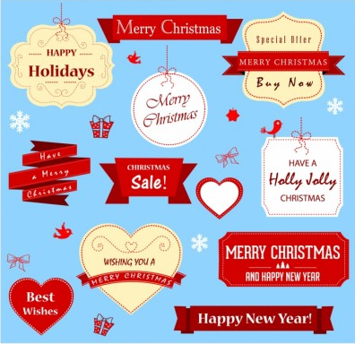 Christmas Labels Vector vector   