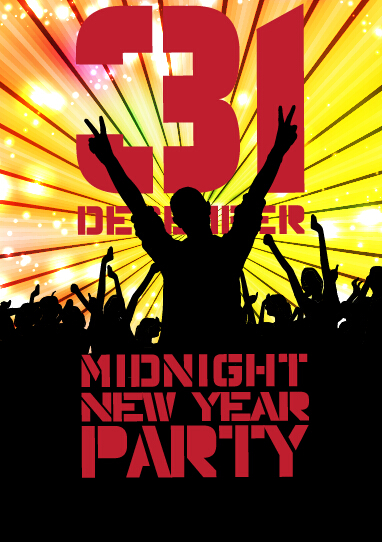 2015 new year midnight music party poster vector 05 poster new year music midnight 2015   