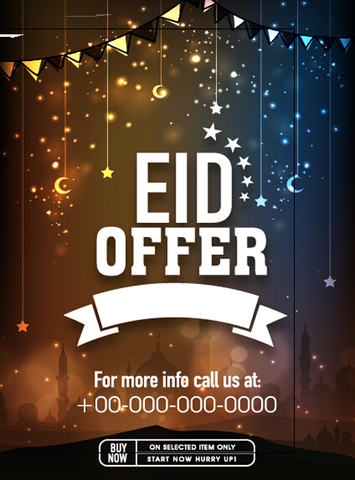 Eid special offer sale flyer vector set 02 special sale offer flyer   