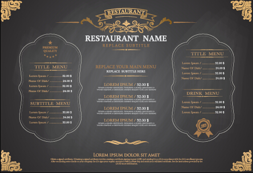 Gray style restaurant menu design vector 01 restaurant menu gray   