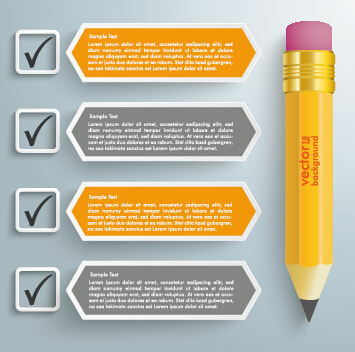 Business Infographics with pencil vector 04 pencil infographics business   