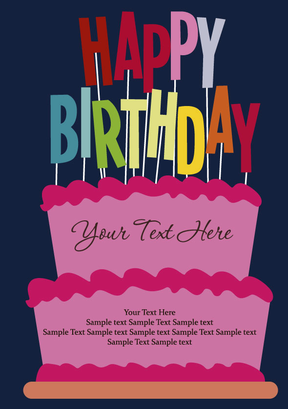 Cartoon Happy birthday postcard vector 03 postcard happy birthday happy cartoon   