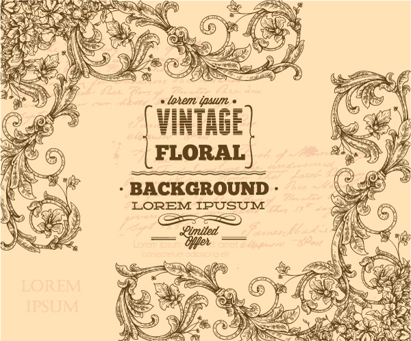 Elegant Vintage background set 01 vintage vector illustration illustration elegant background   