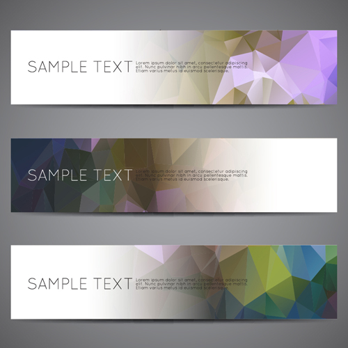 Polygonal modern banner vector set 11 polygonal modern banner   