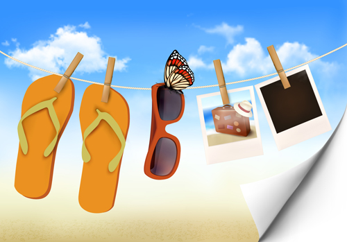 Summer beach vacation background art vector 02 vacation summer beach background   