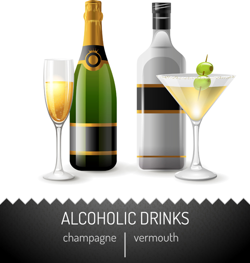 alcoholic drinks vector design elements element drinks design elements   