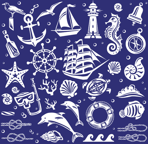 Creative marine elements vector pattern material 01 pattern material pattern marine elements element creative   