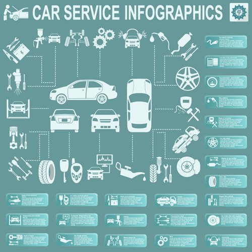 Creative car service infographics template vector 11 template infographic creative car   