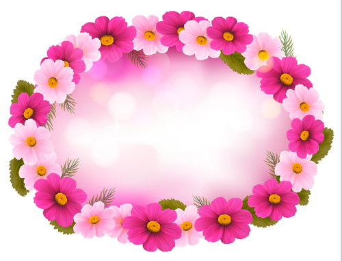 Beautiful flower frame vector graphics 02 vector graphics vector graphic graphics flower beautiful   