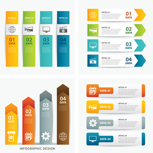 Numbered infographics with banners vector 05 numbered infographics banners   