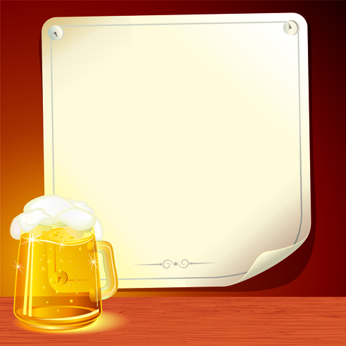 Set of Beer and Paper Poster vector graphic 03 poster paper beer   