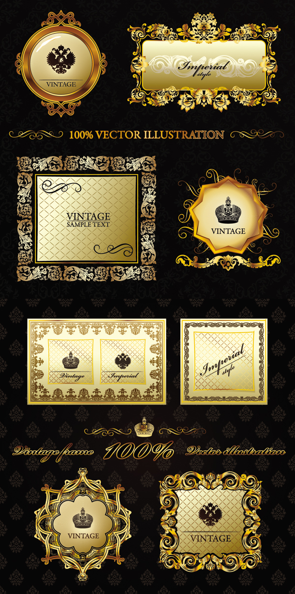 Ornate antique floral frame vector pattern classical border   