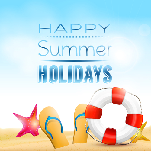 Happy summer holidays elements vector background 04 Vector Background summer holidays holiday happy elements element background   