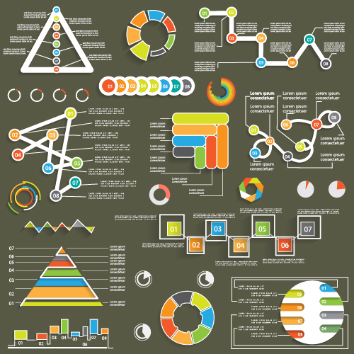 Infographic with diagrams elements design illustration vector 08 infographic illustration elements diagrams   