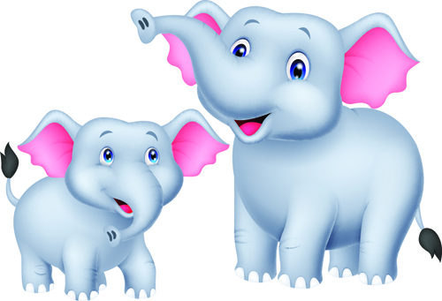 lovely cartoon elephant vector material 10 lovely elephant cartoon   