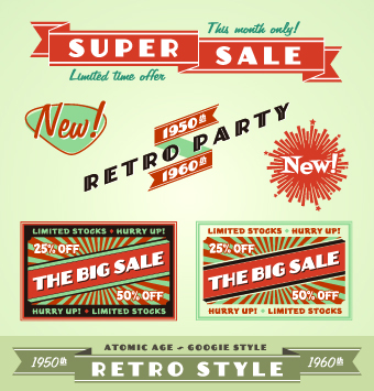 Sale Labels retro style vector 05 sale Retro style Retro font labels label   