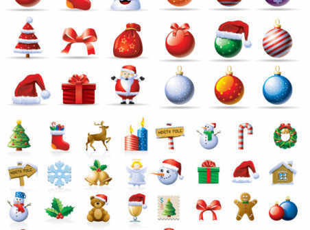 Cartoon Christmas icons set icons christmas cartoon   