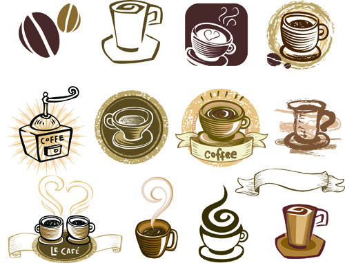 Vintage coffee Logo design vector material 01 vintage material logo coffee   