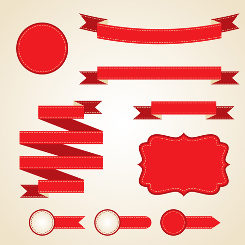 Various red ribbons 01 vector Various ribbons red   