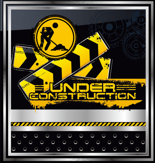 Construction warning sign vectors background 02 warning sign construction background   