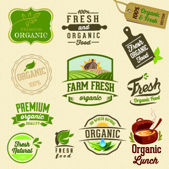 Organic food logos and labels vector 03 organic logos logo labels label   