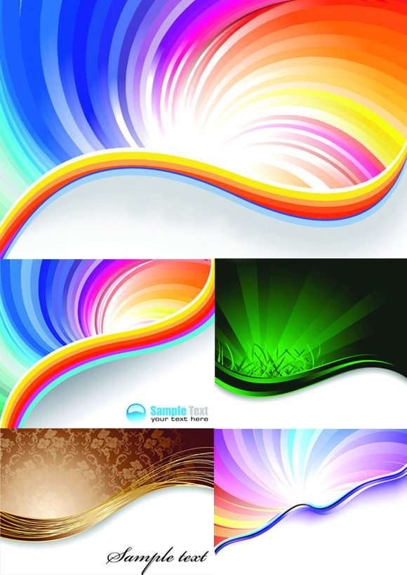 Elements of gorgeous rainbow background design vector gorgeous rainbow background vector file   