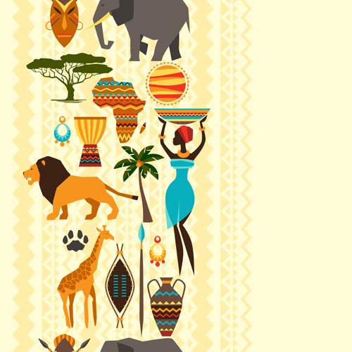 African nature elements background vector nature background african   