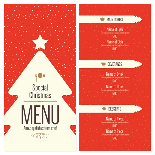 2016 Christmas restaurant menu vector material 04 restaurant menu material christmas 2016   