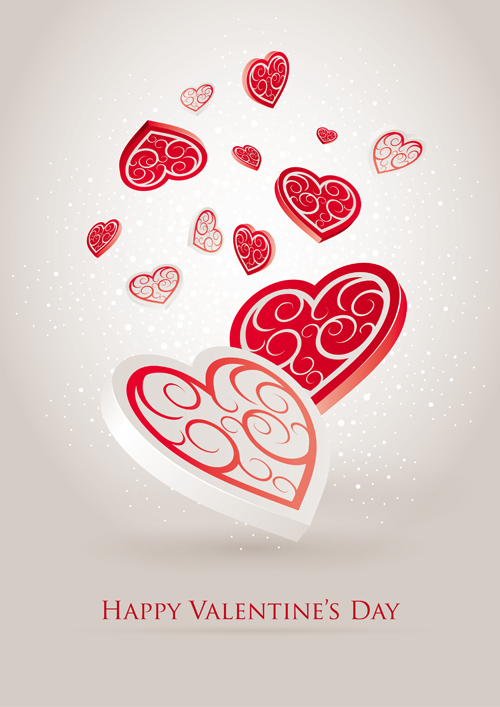 Vector set of Valentine Day elements background 02 Valentine day elements background   